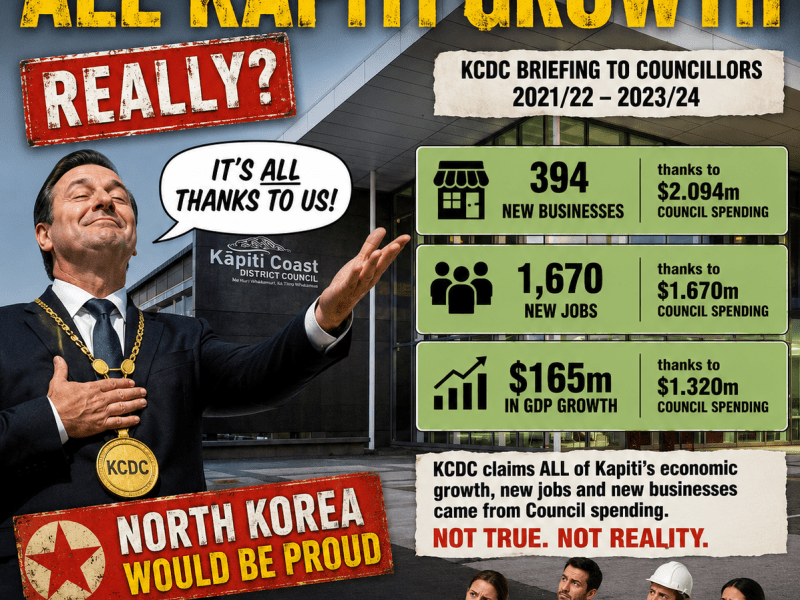 NORTH KOREA WOULD BE PROUD – KCDC Claims Credit for ALL Kapiti&nbsp;Growth
