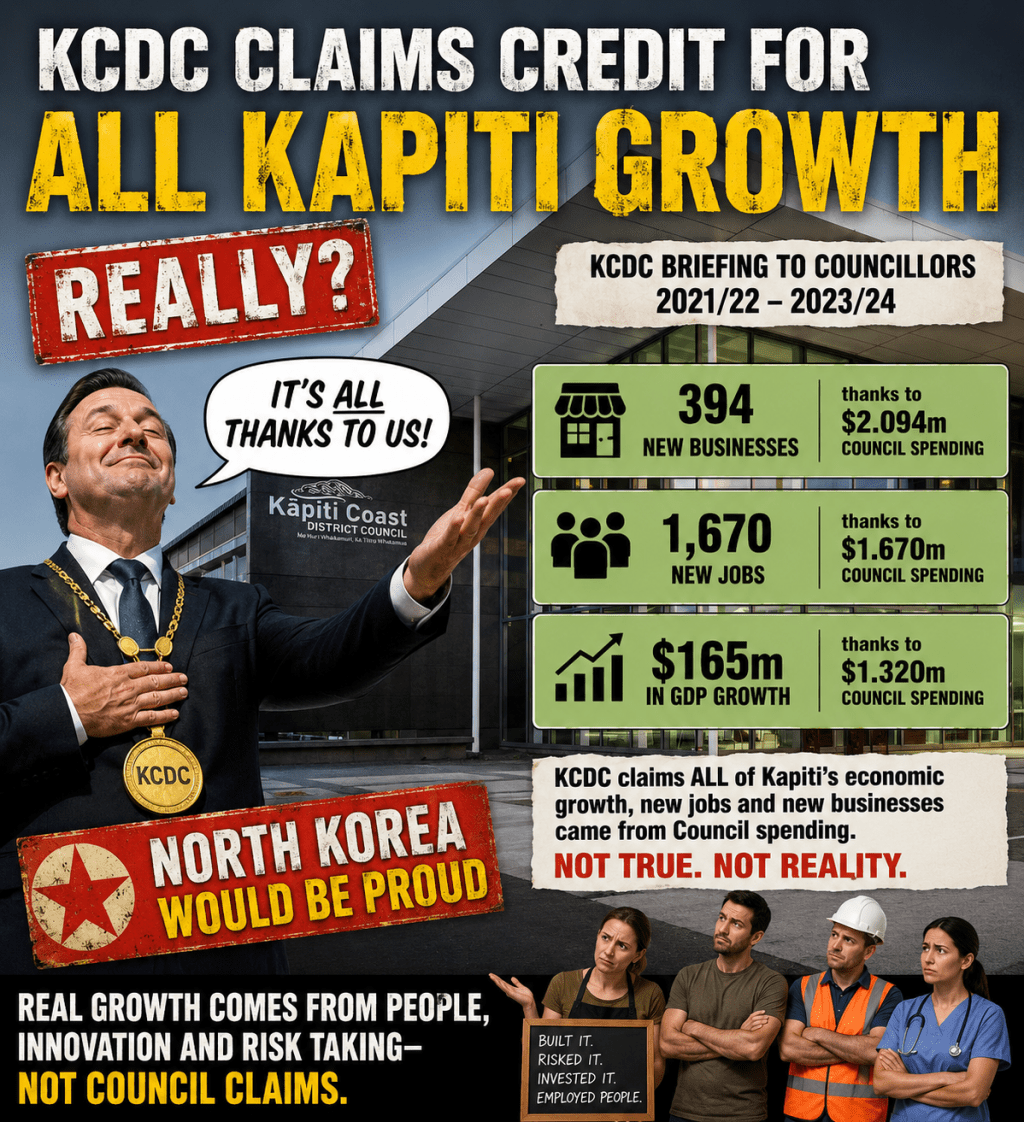 NORTH KOREA WOULD BE PROUD – KCDC Claims Credit for ALL Kapiti Growth